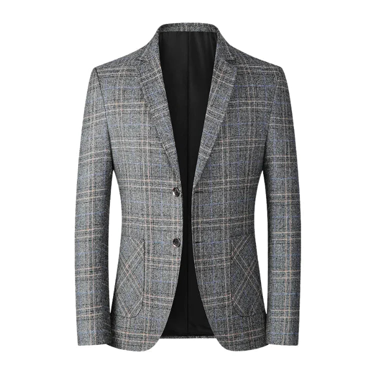 Blazer masculino em lã quadriculado Vormount VT104, corte slim fit, elegância e conforto térmico, ideal para eventos formais e looks refinados.