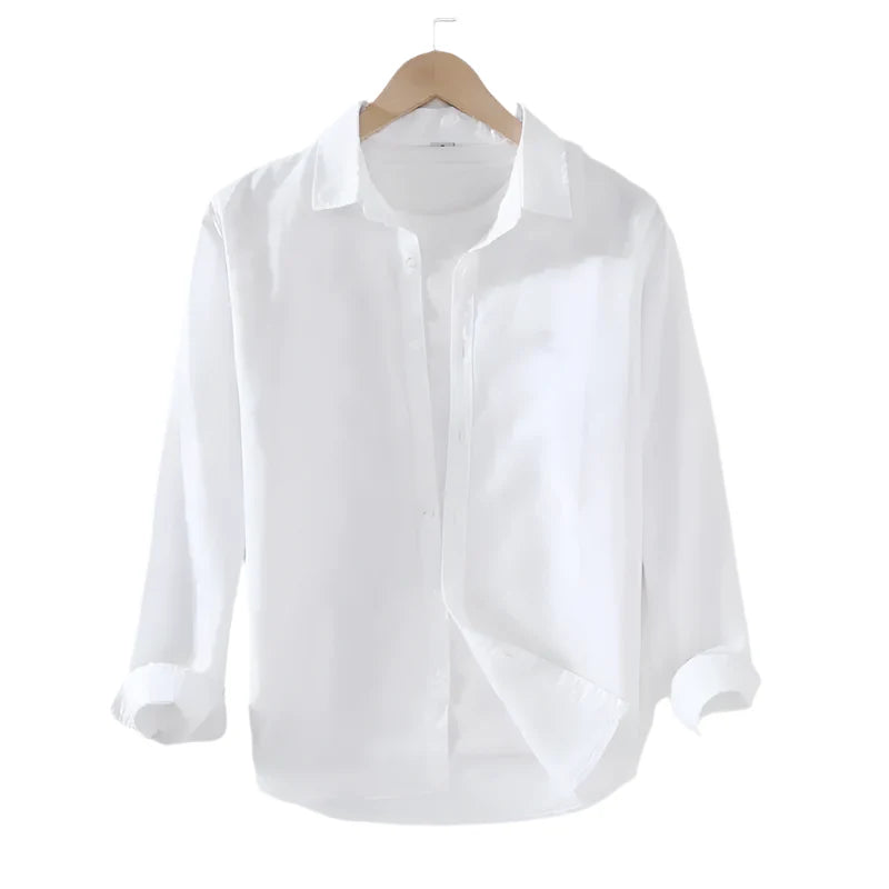 Camisa de Linho Masculina Vormount VT142, ideal para sofisticação e frescor em ocasiões especiais, com design atemporal e acabamento refinado.