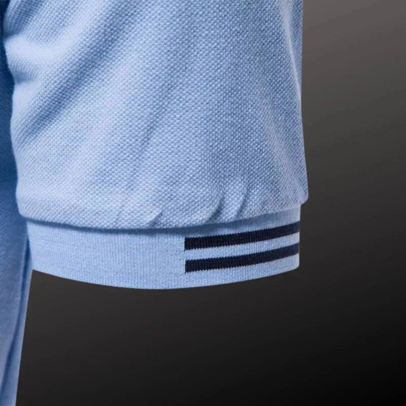 Camisa Polo Masculina Vormount VT150 em algodão, design sofisticado com bordados, ideal do casual ao formal.