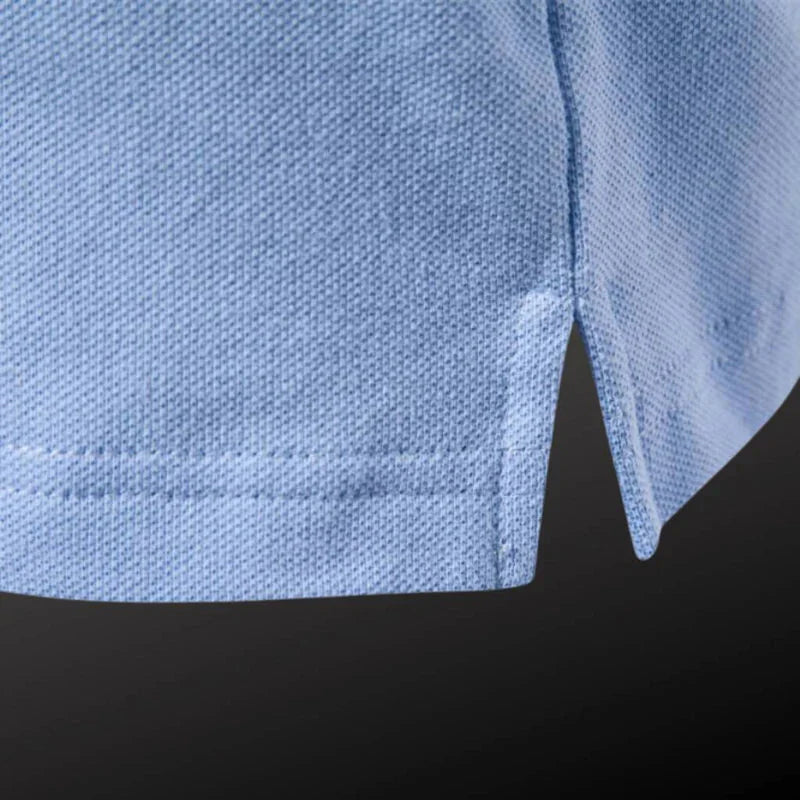 Camisa Polo Masculina Vormount VT150 em algodão, design sofisticado com bordados, ideal do casual ao formal.