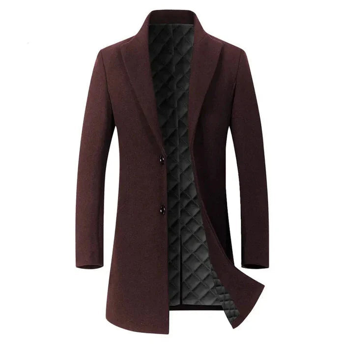 Sobretudo Masculino em Lã Vormount VT129, elegante e aquecido, ideal para climas frios, combina sofisticação clássica com detalhes funcionais.