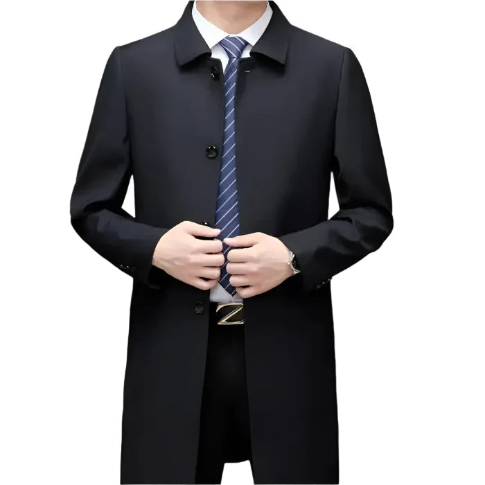 Sobretudo Masculino Executivo Vormount VT127 em lã, elegante e funcional, ideal para profissionais em reuniões e eventos formais, com design sofisticado.