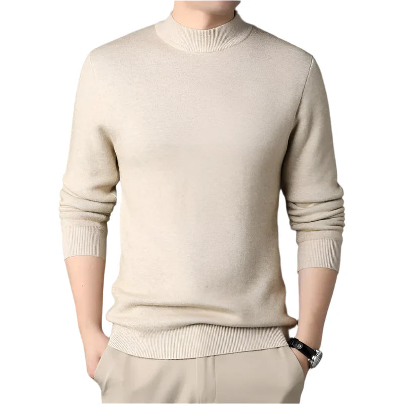 Suéter masculino elegante em lã gola alta Vormount VT140, ideal para um look sofisticado e aconchegante com estilo atemporal.