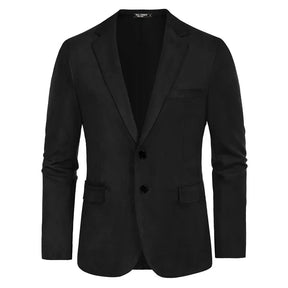 Blazer Masculino Vormount VT103 em camurça premium com lapelas notch, fecho de dois botões e bolsos, unindo elegância e durabilidade.