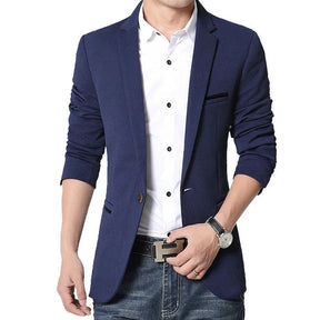 Blazer masculino slim fit Vormount VT106, em algodão, elegante e confortável, ideal para um look sofisticado e contemporâneo em diversas ocasiões.