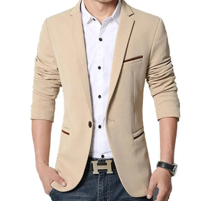 Blazer masculino slim fit Vormount VT106, em algodão, elegante e confortável, ideal para um look sofisticado e contemporâneo em diversas ocasiões.