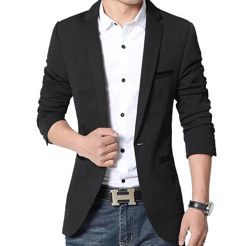 Blazer masculino slim fit Vormount VT106, em algodão, elegante e confortável, ideal para um look sofisticado e contemporâneo em diversas ocasiões.