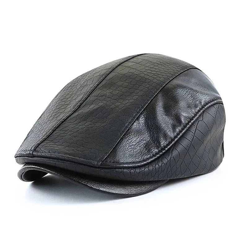 Boina Masculina Italiana de Couro Vormount VT097 em couro premium com design sofisticado, ideal para um estilo clássico e versátil.
