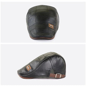 Boina Masculina Italiana de Couro Vormount VT098, design clássico em couro premium, elegância e sofisticação para o homem moderno em qualquer ocasião.