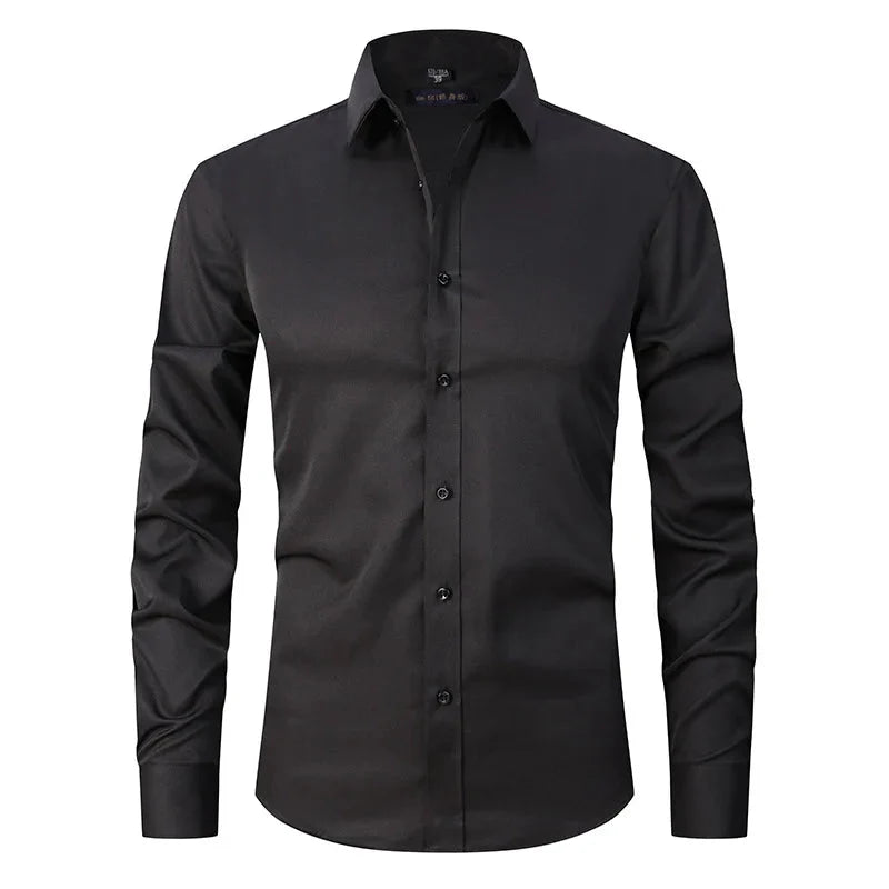 Camisa social masculina Vormount VT143, algodão premium, modelagem slim fit, ideal para ocasiões formais e ambiente profissional com elegância.