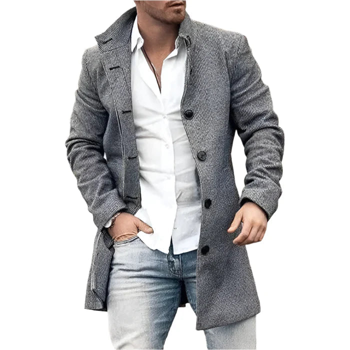 Sobretudo Masculino em Lã Vormount VT122, design refinado, proteção térmica e elegância para o inverno e outono.