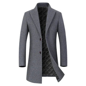 Sobretudo Masculino em Lã Vormount VT129, elegante e aquecido, ideal para climas frios, combina sofisticação clássica com detalhes funcionais.