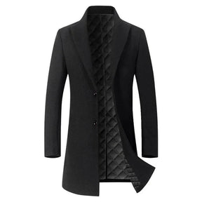 Sobretudo Masculino em Lã Vormount VT129, elegante e aquecido, ideal para climas frios, combina sofisticação clássica com detalhes funcionais.