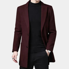 Sobretudo Masculino em Lã Vormount VT129, elegante e aquecido, ideal para climas frios, combina sofisticação clássica com detalhes funcionais.
