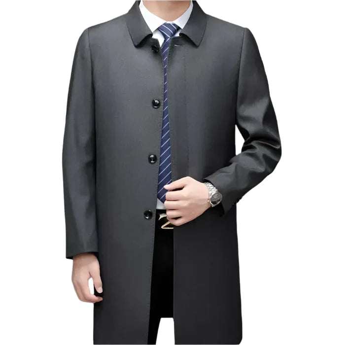 Sobretudo Masculino Executivo Vormount VT127 em lã, elegante e funcional, ideal para profissionais em reuniões e eventos formais, com design sofisticado.
