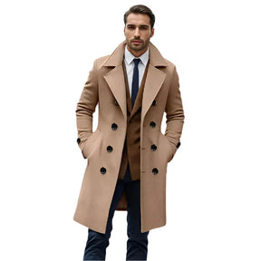 Sobretudo Masculino Longo Vormount VT130, design em lã e algodão, elegante e funcional, ideal para ocasiões formais e clima frio.