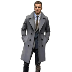 Sobretudo Masculino Longo Vormount VT130, design em lã e algodão, elegante e funcional, ideal para ocasiões formais e clima frio.