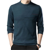 Suéter masculino Vormount VT139 em algodão, design contemporâneo e confortável, ideal para visuais casuais e formais, com gola redonda e mangas compridas.