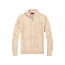 Suéter Masculino Vormount VT132, tricot elegante e confortável, estilo clássico Old Money com meio zíper, ideal para sobreposições sofisticadas.