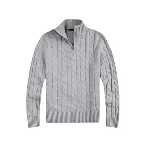 Suéter Masculino Vormount VT132, tricot elegante e confortável, estilo clássico Old Money com meio zíper, ideal para sobreposições sofisticadas.