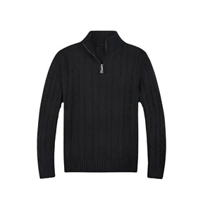 Suéter Masculino Vormount VT132, tricot elegante e confortável, estilo clássico Old Money com meio zíper, ideal para sobreposições sofisticadas.